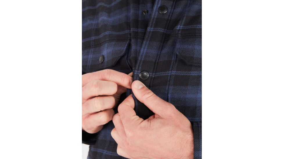 Marmot Ridgefield Heavyweight Sherpa Lined Flannel - Mens, Storm, Large, M10614-134-L