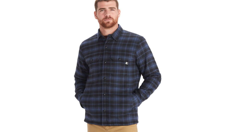 Marmot Ridgefield Heavyweight Sherpa Lined Flannel - Mens, Storm, Large, M10614-134-L