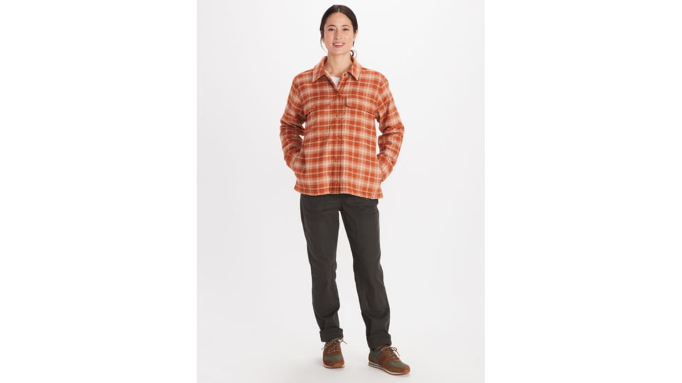 Marmot Ridgefield Heavyweight Sherpa Lined Flannel - Womens, Copper, Medium, M10512-7160-M