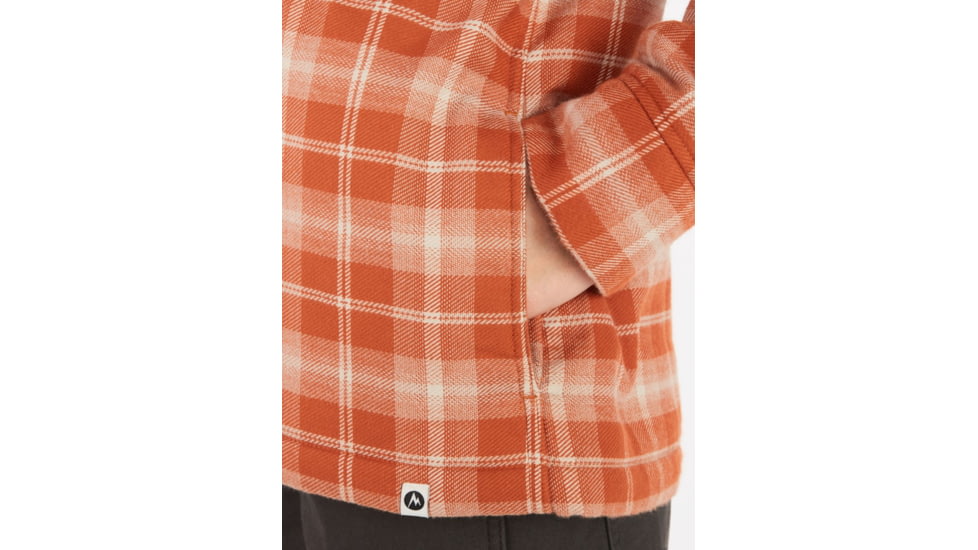 Marmot Ridgefield Heavyweight Sherpa Lined Flannel - Womens, Copper, Medium, M10512-7160-M