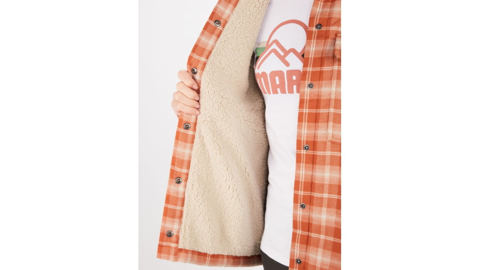 Marmot Ridgefield Heavyweight Sherpa Lined Flannel - Womens, Copper, Medium, M10512-7160-M