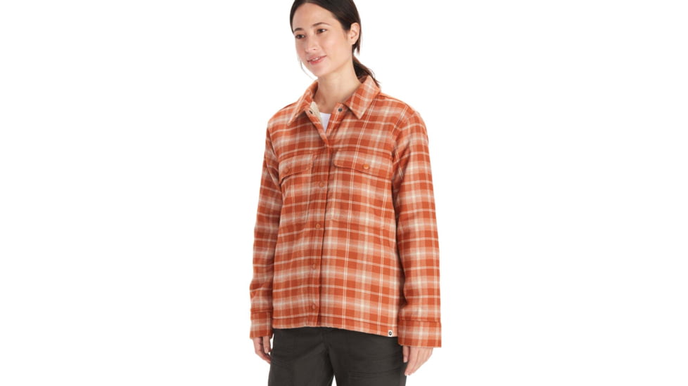 Marmot Ridgefield Heavyweight Sherpa Lined Flannel - Womens, Copper, Medium, M10512-7160-M