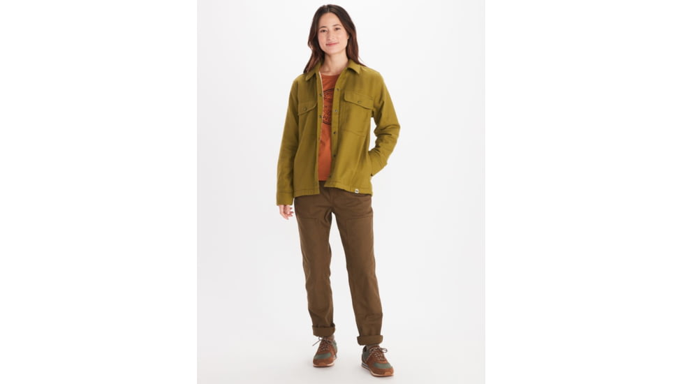 Marmot Ridgefield Heavyweight Sherpa Lined Flannel - Womens, Military Green, Medium, M10512-4050-M