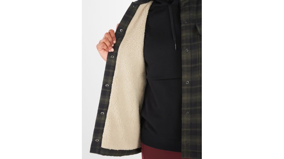 Marmot Ridgefield Heavyweight Sherpa Lined Flannel - Womens, Nori, Medium, M10512-4859-M