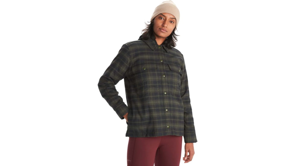 Marmot Ridgefield Heavyweight Sherpa Lined Flannel - Womens, Nori, Medium, M10512-4859-M