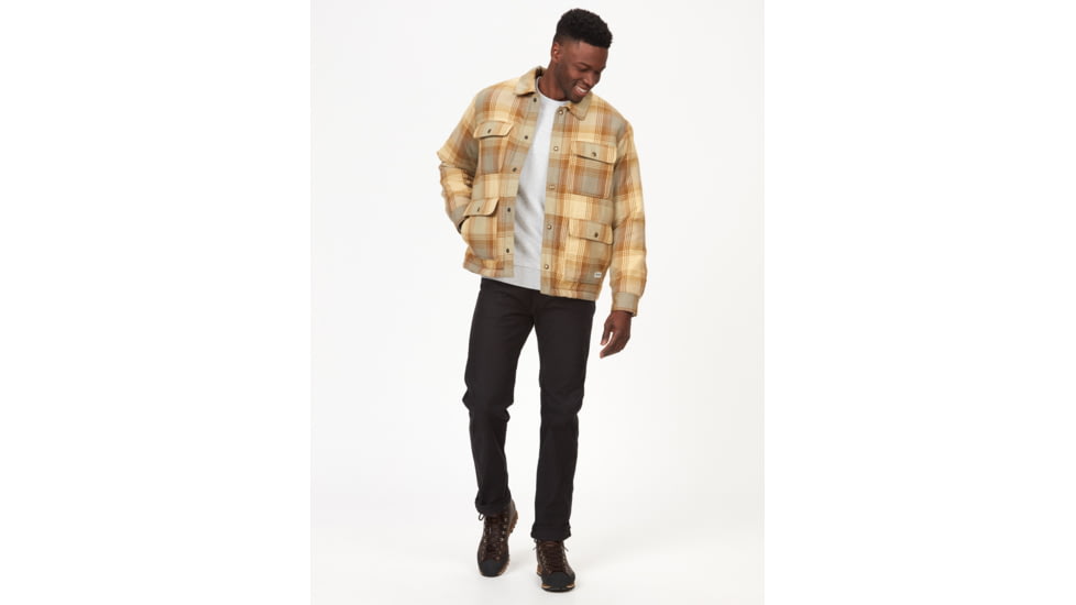 Marmot Ridgefield Sherpa Flannel Shirt Jacket - Mens, Light Oak, Large, M14654-22264-L