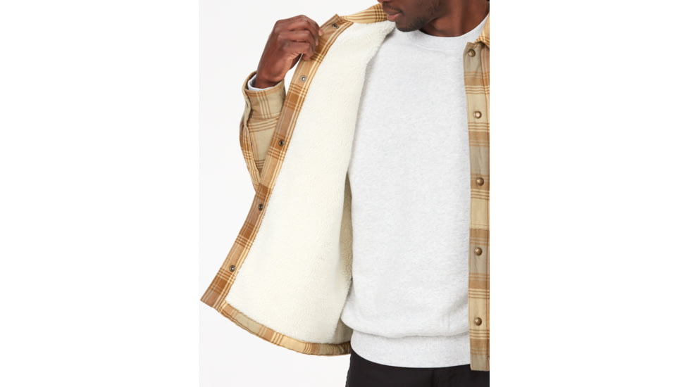 Marmot Ridgefield Sherpa Flannel Shirt Jacket - Mens, Light Oak, Large, M14654-22264-L