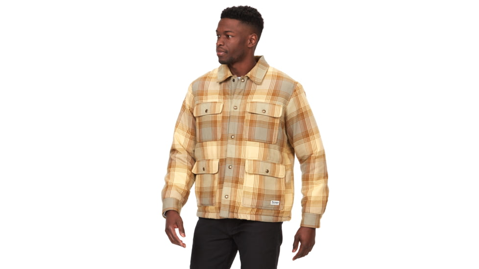 Marmot Ridgefield Sherpa Flannel Shirt Jacket - Mens, Light Oak, Large, M14654-22264-L