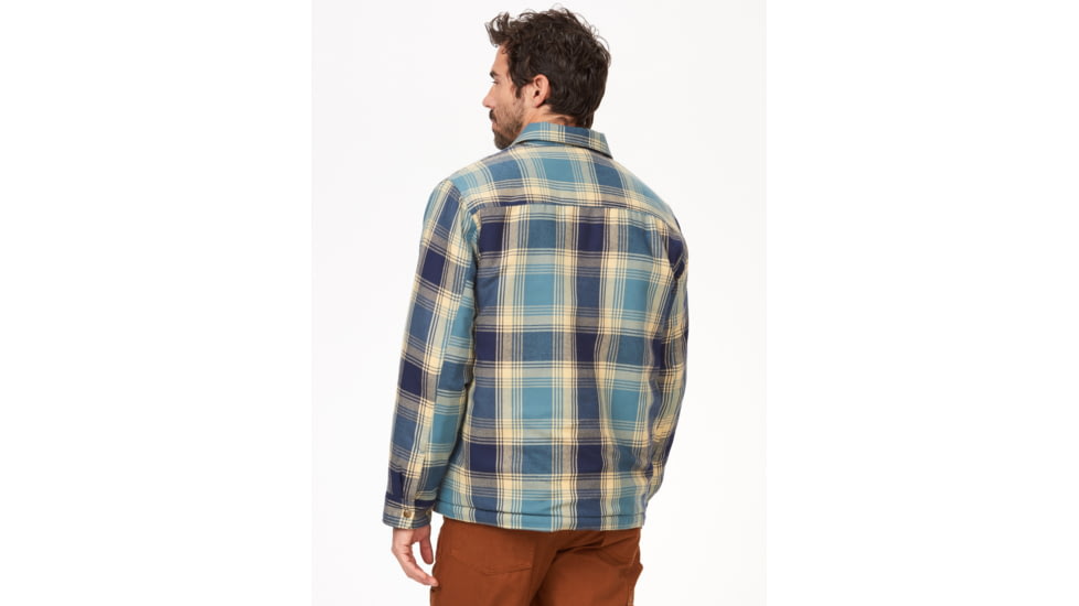 Marmot Ridgefield Sherpa Flannel Shirt Jacket - Mens, Moon River, Medium, M14654-1904-M