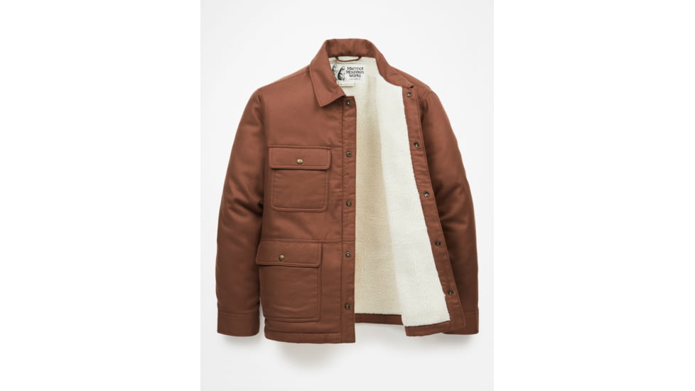Marmot Ridgefield Sherpa Flannel Shirt Jacket - Mens, Pinecone, Extra Large, M14654-7387-XL