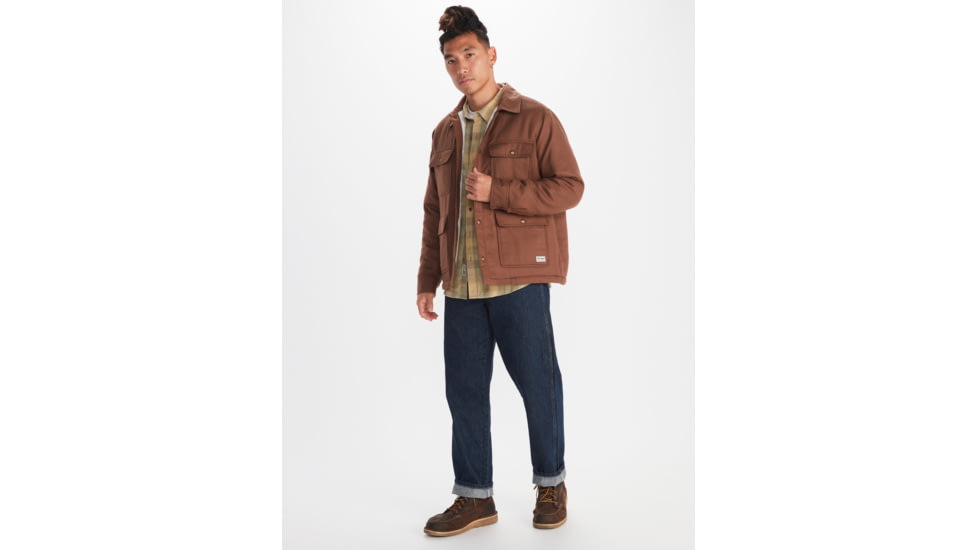 Marmot Ridgefield Sherpa Flannel Shirt Jacket - Mens, Pinecone, Extra Large, M14654-7387-XL
