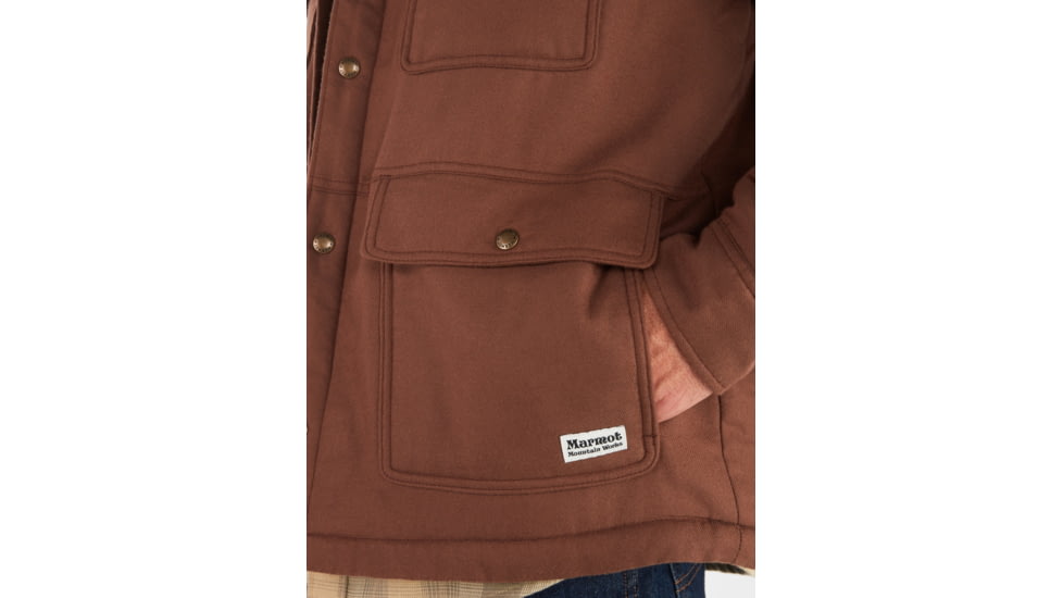 Marmot Ridgefield Sherpa Flannel Shirt Jacket - Mens, Pinecone, Extra Large, M14654-7387-XL