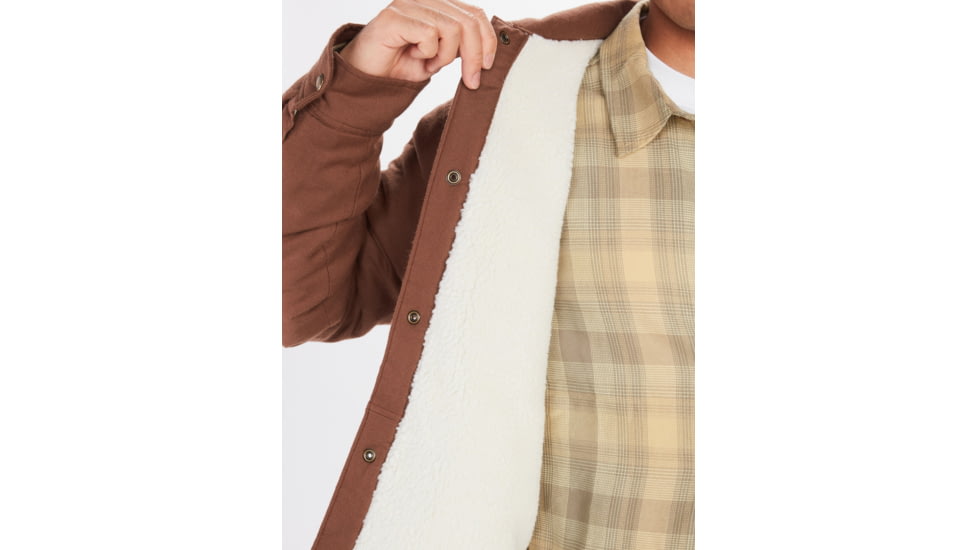 Marmot Ridgefield Sherpa Flannel Shirt Jacket - Mens, Pinecone, Extra Large, M14654-7387-XL