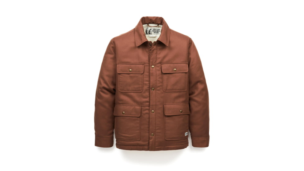 Marmot Ridgefield Sherpa Flannel Shirt Jacket - Mens, Pinecone, Extra Large, M14654-7387-XL