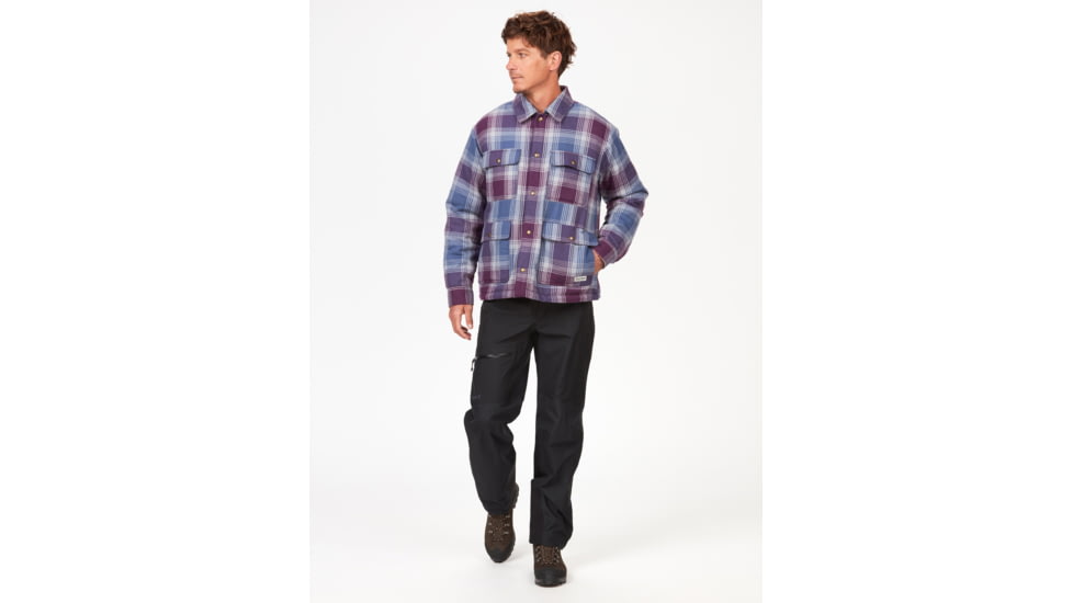 Marmot Ridgefield Sherpa Flannel Shirt Jacket - Mens, Purple Fig, Large, M14654-22260-L