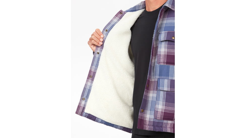 Marmot Ridgefield Sherpa Flannel Shirt Jacket - Mens, Purple Fig, Large, M14654-22260-L