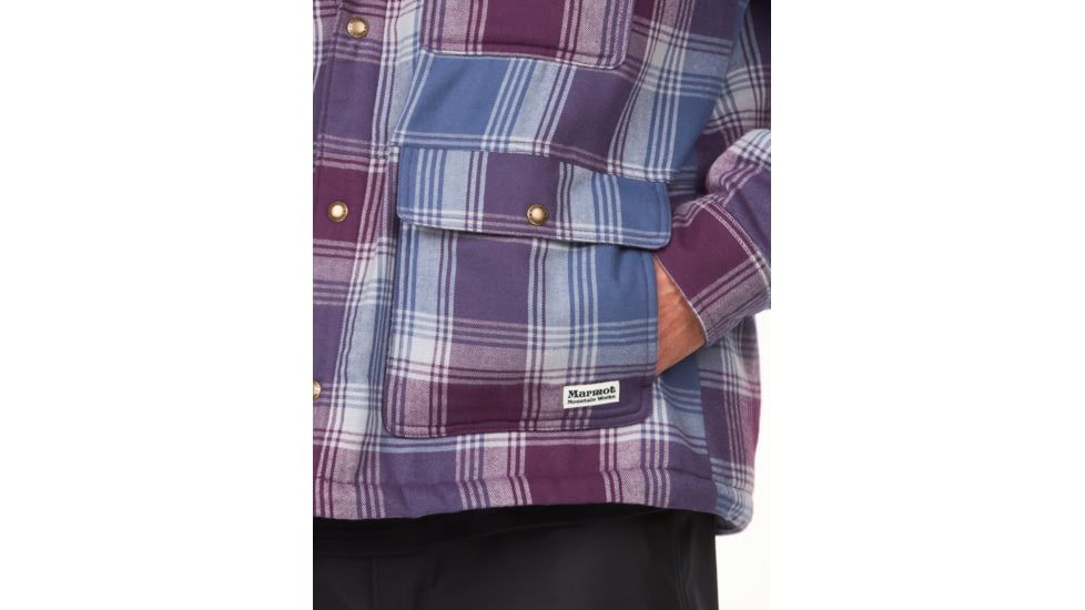 Marmot Ridgefield Sherpa Flannel Shirt Jacket - Mens, Purple Fig, Large, M14654-22260-L