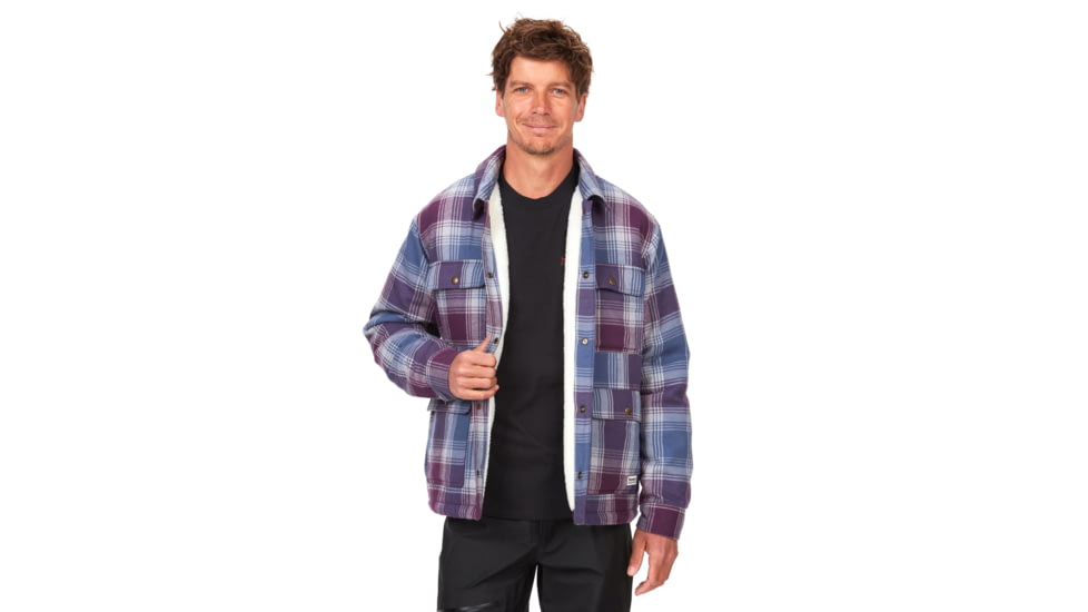 Marmot Ridgefield Sherpa Flannel Shirt Jacket - Mens, Purple Fig, Large, M14654-22260-L