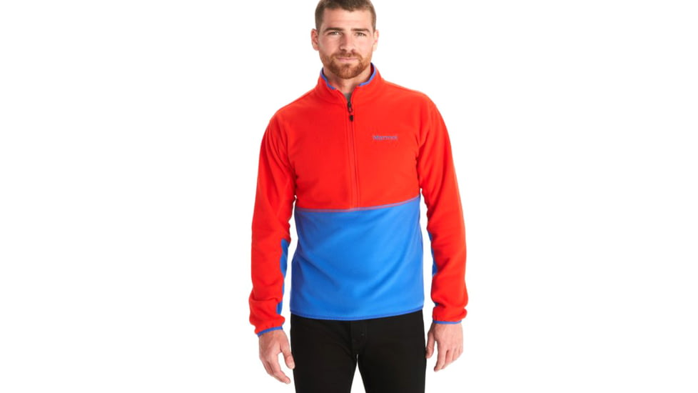 Marmot Rocklin 1/2 Zip - Men's, Victory Red/Trail Blue, Large, M12650-21750-L