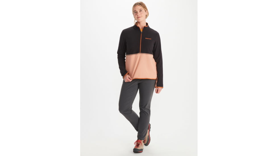 Marmot Rocklin 1/2 Zip - Womens, Black/Rose Gold, Extra Large, M12403-21015-XL