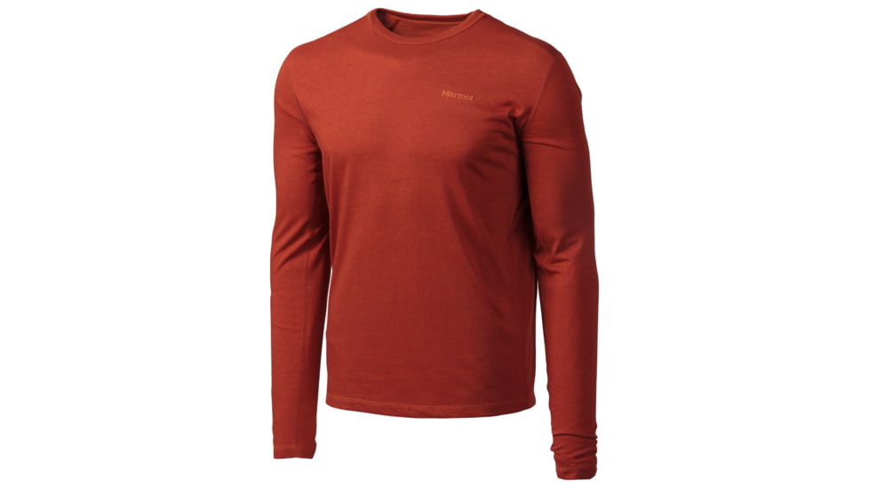 Marmot Saxon Long Sleeve Tee - Men's-Dark Rust Heather-Medium