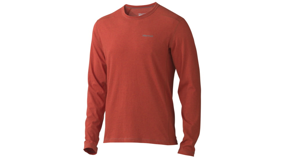 Marmot Saxon Long Sleeve Tee - Men's-Mahogany Heather-Medium
