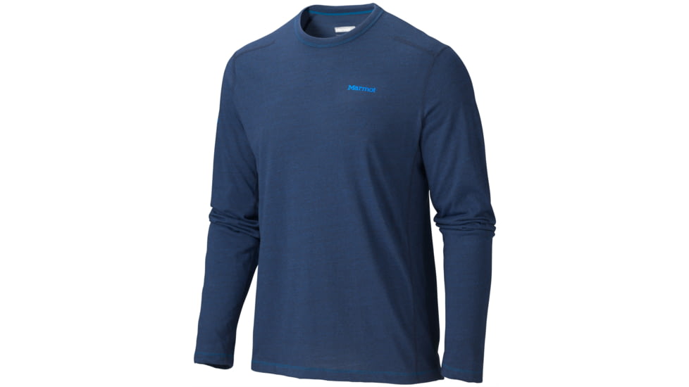 Marmot Saxon Long Sleeve Tee - Men's-Navy Blue Heather-Medium
