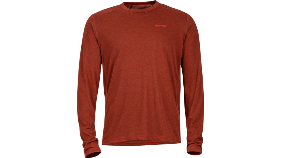 Marmot Saxon Long Sleeve Tee - Men's-Redwood Heather-Medium