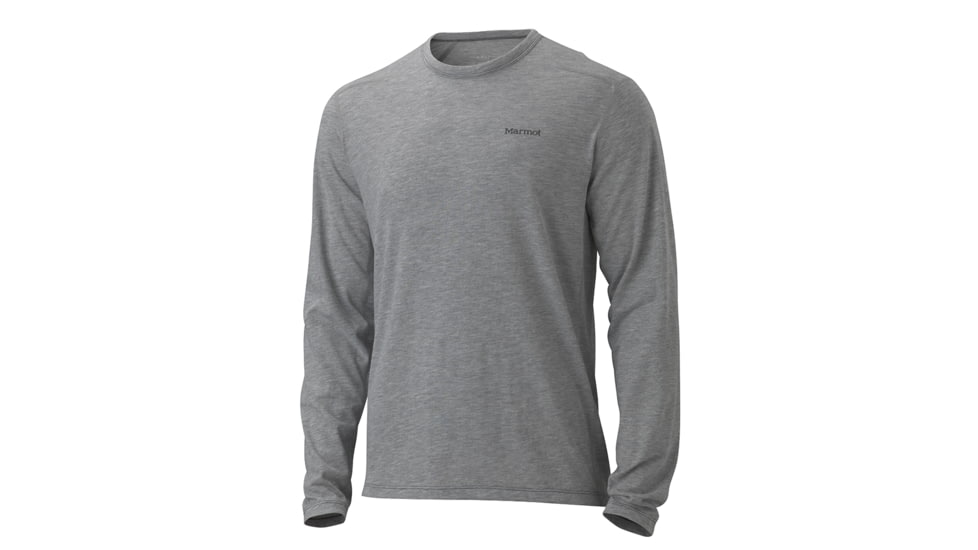 Marmot Saxon Long Sleeve Tee - Men's-Steel Heather-Small