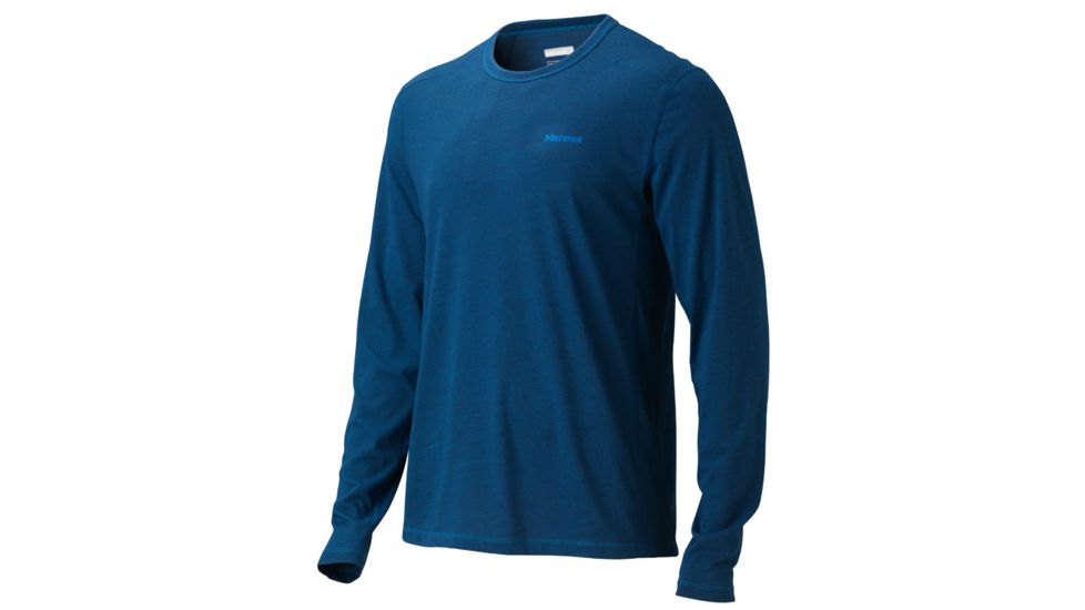 Saxon Long Sleeve Tee - Mens-Blue Night Heather-X-Large