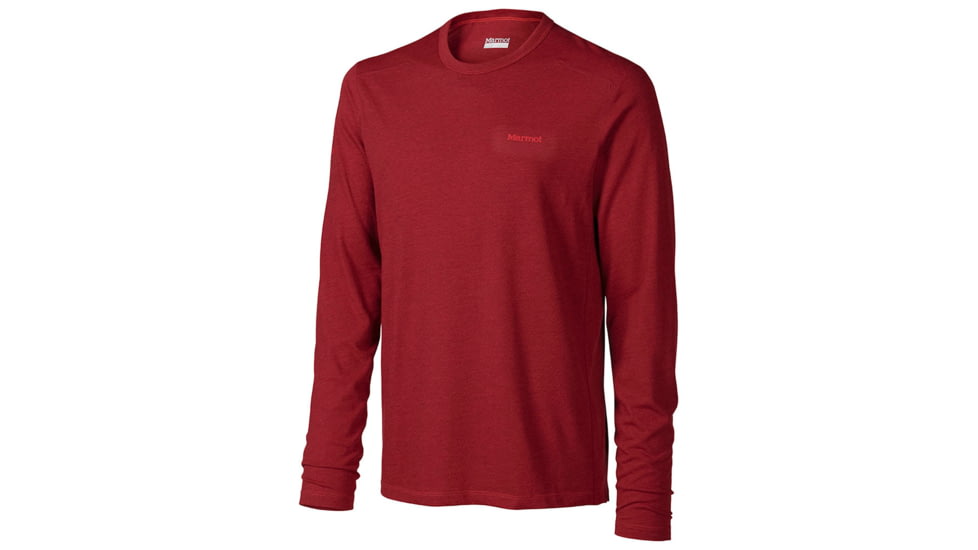 Marmot Saxon Long Sleeve Tee - Men's-Redstone Heather-Small