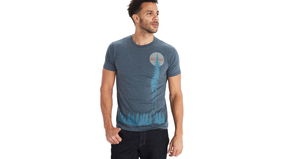 Marmot Sequoia Short Sleeve Tee - Mens, Navy Heather, Large, M11733-8550-L