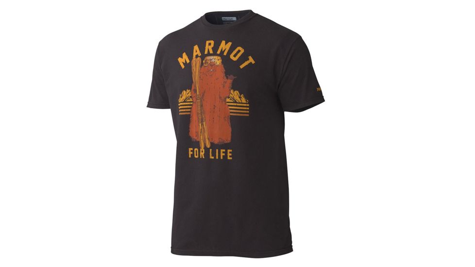 Marmot Men's BR Shaka Marmot Tee SS, Black, S, 900457-001-S