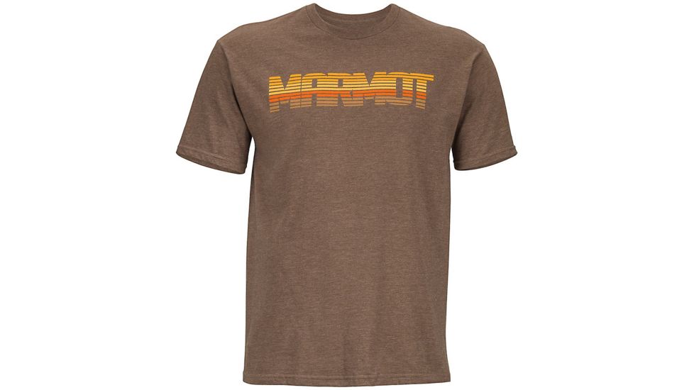 Marmot Stria Short Sleeve Tee - Men's -Brown Heather-X-Large