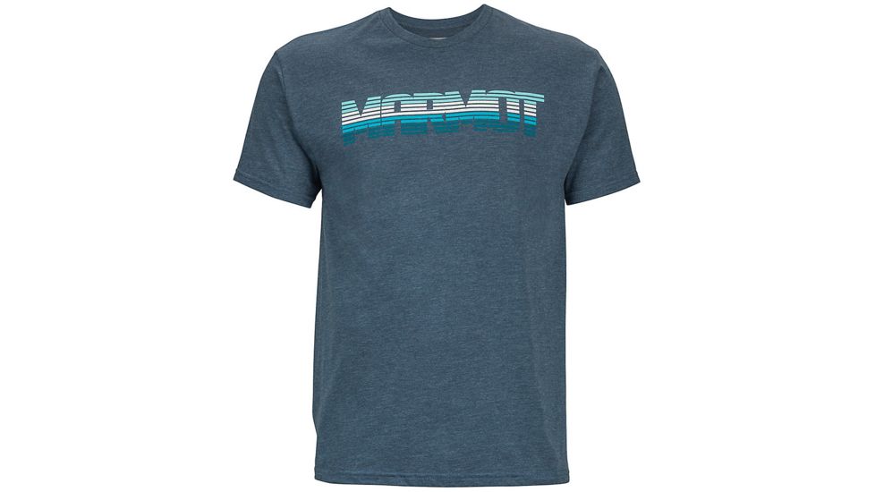 Marmot Stria Short Sleeve Tee - Men's -Navy Heather-Small