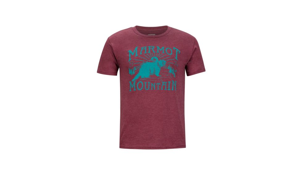 Marmot Sunrise Marmot Short Sleeve T-Shirt - Mens, Burgundy Heather, Small 43480-6823-S