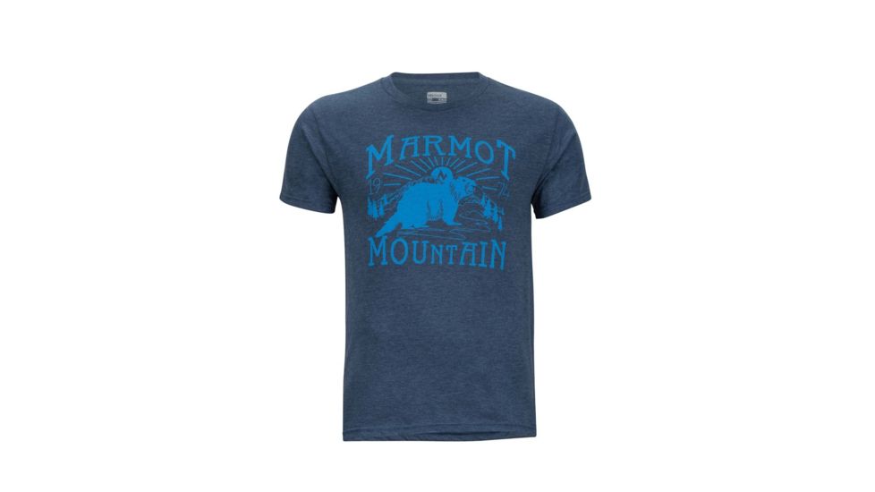 Marmot Sunrise Marmot Short Sleeve T-Shirt - Mens, Navy Heather, Small 43480-8550-S