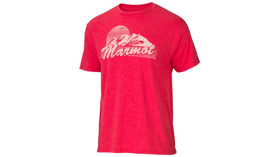 Marmot Sunset Short Sleeve - Men's-Red Heather-Large