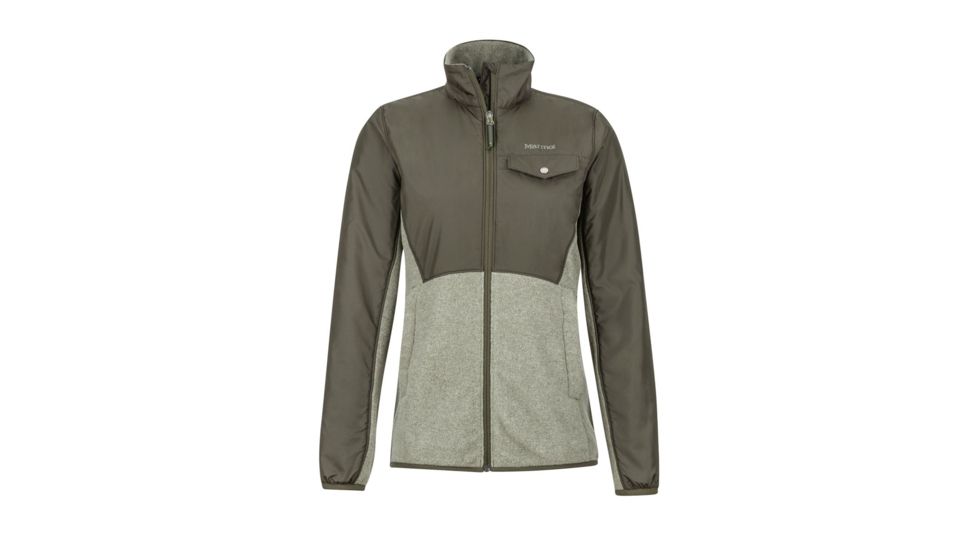 Marmot Tech Sweater - Womens, Dusty Olive Heather/Forest Night, M, 89350-4917-M