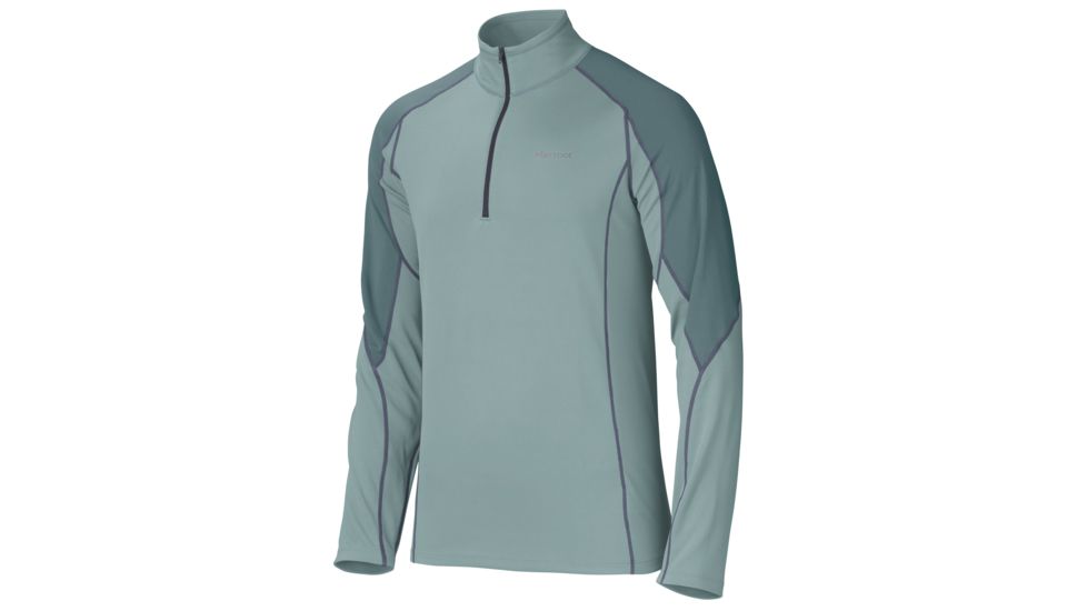 Marmot ThermalClime Pro Long Sleeve 1/2 Zip - Men's-Zinc Haze/Dark Mineral-XX-Large