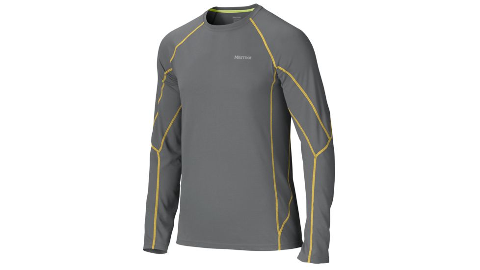 Marmot ThermalClime Sport Long Sleeve Crew - Men's-Cinder-Small