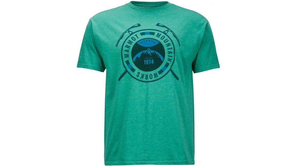 Marmot Top Rock Short Sleeve Tee - Men's -Green Heather-Medium