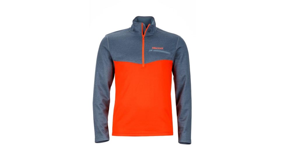 Marmot Torbin 1/2 Zip - Men's -Mars Orange/Steel Onyx -Small