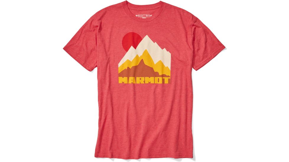 Marmot Tower Tee Short Sleeve T-Shirt - Mens, Red Heather, Small, 41850-8554-S