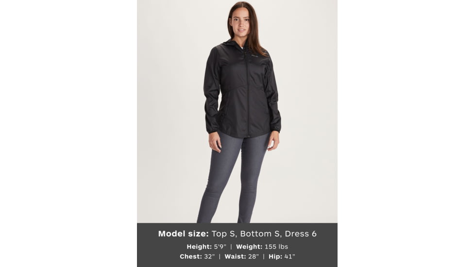 Marmot Trail Wind Hoodie - Womens, Black, Small, 36650-001-S