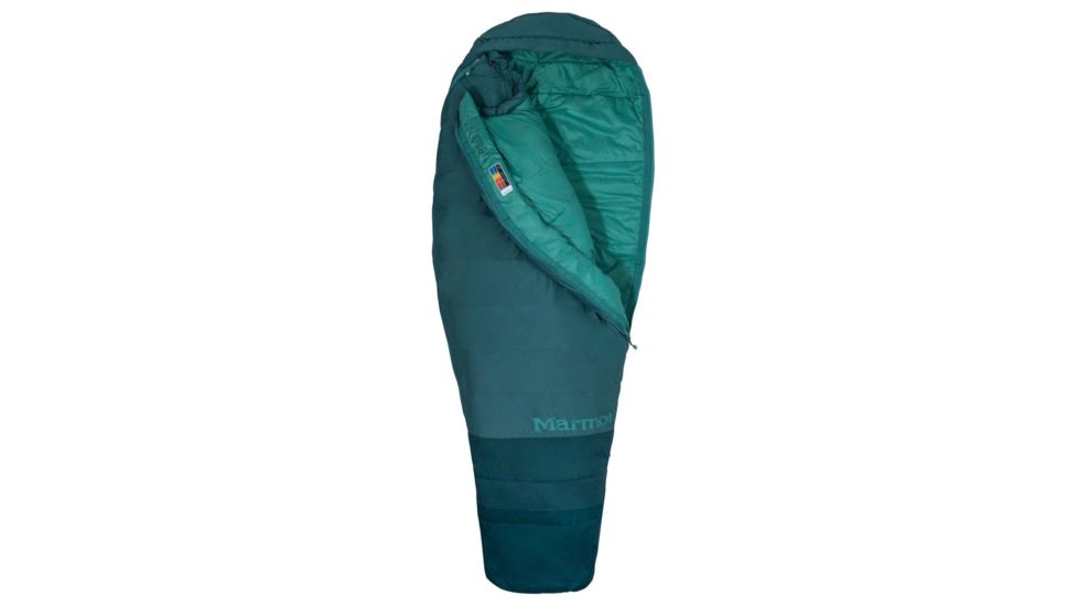 Marmot Trestles 15 Tl Sleeping Bag, Long, Dark Agave/Sea Moss, Long 6ft 0in, LZ 39760-4806-Long: 6'0" / LZ