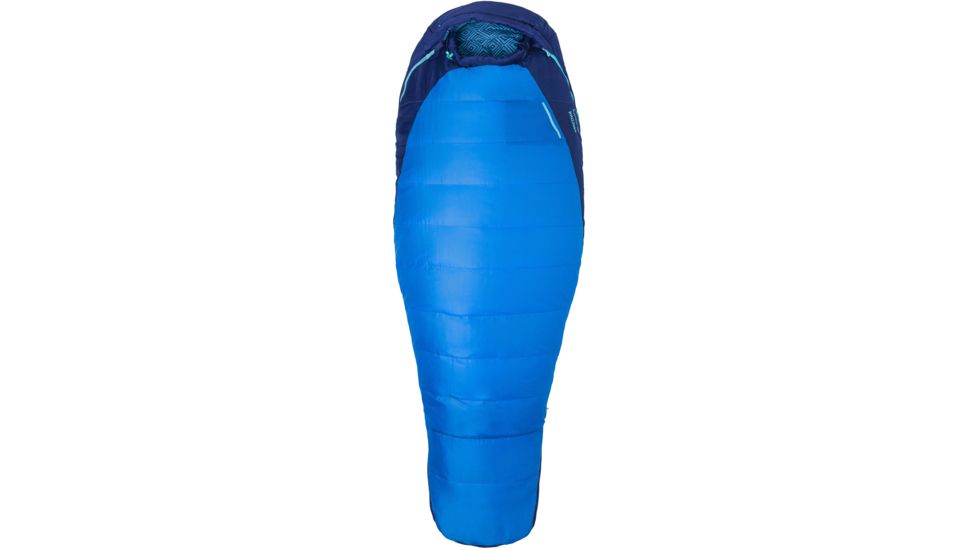Marmot Trestles 15 Sleeping Bag Synthetic - Womens, Long, Left, French Blue/Harbor Blue, 889169893452