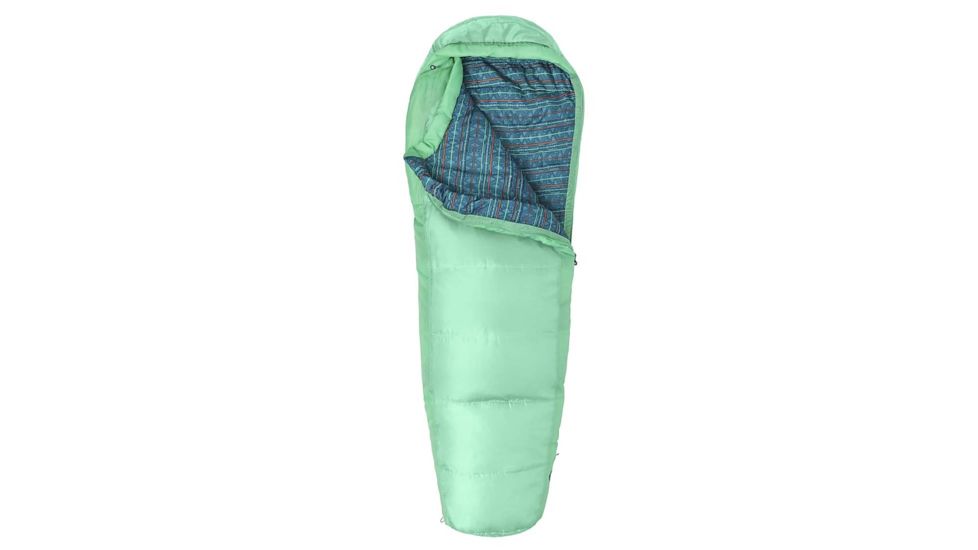 Marmot Trestles 30 Sleeping Bag - Kid's, Pond Green/Double Mint, Reg 5ft / Left Zip, 38470-3099-LZ