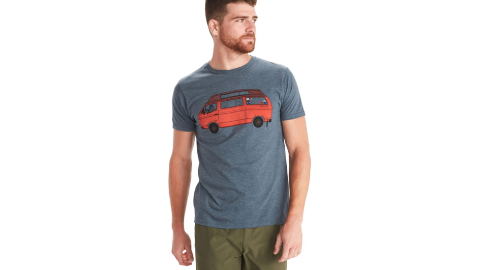 Marmot Van Life Tee Short Sleeve - Mens, Navy Heather, 2XL, M12566-8550-XXL