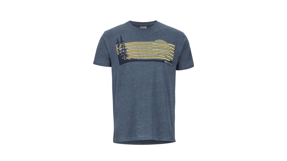 Marmot Verge Tee Short Sleeve - Mens, Navy Heather, Large, 49370-8550-L